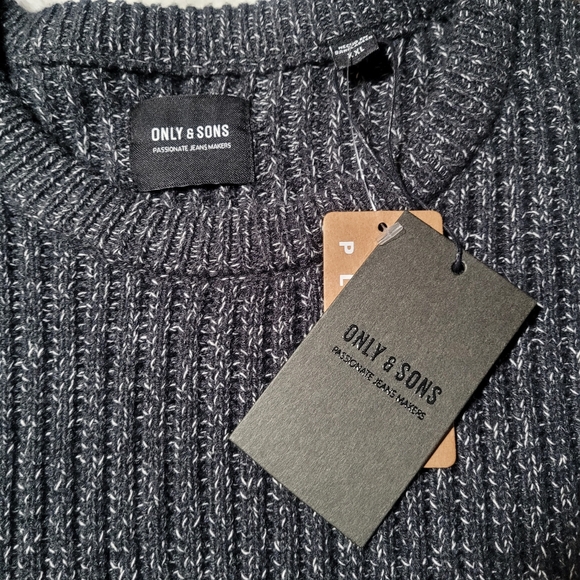 NWT Only & Sons Onsmalaki Reg 7 Crew Knit Sweater in Dark Blue Sz XXL - Picture 5 of 8